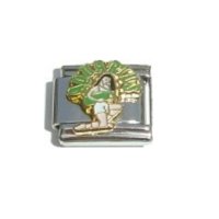 Aquarius enamel charm (word) (21/1-19/2) 9mm Italian charm