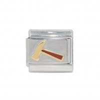 Hammer - carpenter - 9mm enamel Italian charm