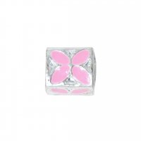 EB60 - Pink and silver bead - European bead charm