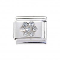 Flower with clear stones - 9mm Italian charm