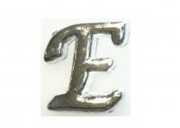 Silvertone flat letter E - floating memory locket charm