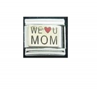 We love u Mom - 9mm gold enamel Italian charm