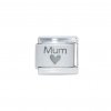 Mum with heart - plain 9mm laser Italian charm