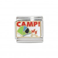 Camp! with campsite - 9mm Enamel Italian charm