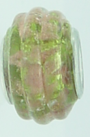 EB260 - Light Green bead with gold glitter