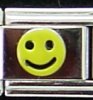 Bright yellow happy face - 9mm Italian enamel charm