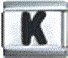 Letter K black - 9mm Italian charm