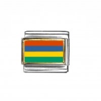 Flag - Mauritius photo enamel 9mm Italian charm