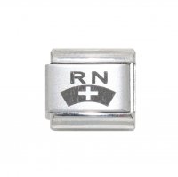 RN - Registered Nurse with nurse's hat - Laser Italian Charm