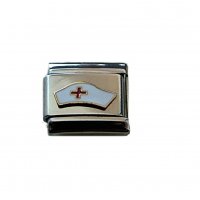 Nurses Hat (d) - 9mm enamel Italian charm
