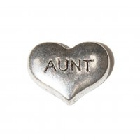 Aunt silvertone heart 9mm floating locket charm