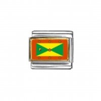 Flag - Grenada photo enamel 9mm Italian charm