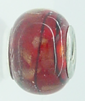 EB279 - Red black and gold glitter bead