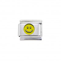 Yellow smiley face - enamel charm