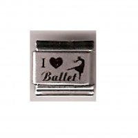 I love ballet - plain laser 9mm Italian charm