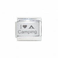 I love camping - 9mm plain Laser Italian Charm