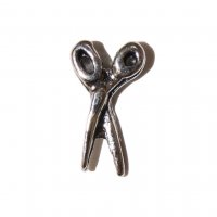 Scissors silvertone 8mm floating locket charm