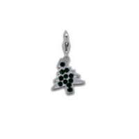 Rhinestone Christmas tree - clip on charm fits Thomas Sabo Style