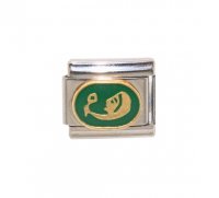 Virgo enamel charm green oval (24/8-23/9) 9mm Italian charm