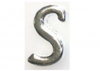 Silvertone flat letter S - floating memory locket charm