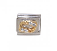 Pisces with rhinestone 9mm Italian charm
