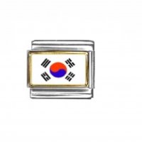 Flag - South Korea photo enamel 9mm Italian charm