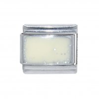 Sparkly rectangle birthmonth - April diamond 9mm Italian charm