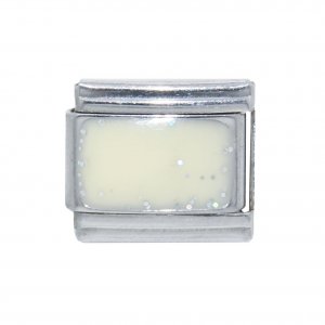 Sparkly rectangle birthmonth - April diamond 9mm Italian charm
