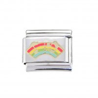 Musical notes on rainbow - 9mm enamel Italian charm