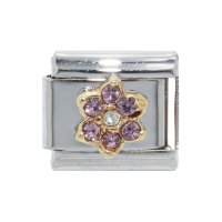 October Flower New birthstone - Tourmaline - 9mm Italian charm