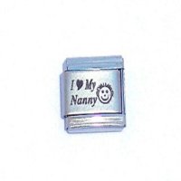 I Love My Nanny with Face - laser 9mm Italian charm