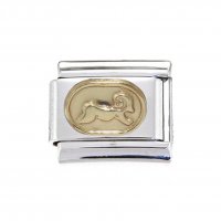 Aries Gold Oval (a) Italian charm (21/3-20/4) 9mm Italian charm