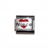 Niece in red heart - laser 9mm Italian charm