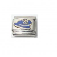 Police hat - 9mm enamel Italian charm