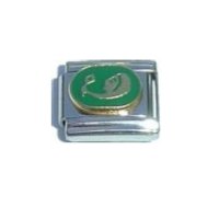 Virgo enamel charm green oval (24/8-23/9) 9mm Italian charm