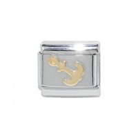 Anchor gold - enamel 9mm Italian charm