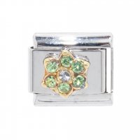 August Flower New Birthstone - Peridot - 9mm Italian charm