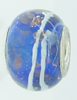 EB275 - Blue, white and gold sparkly bead