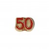 50 red and gold birthday 7mm floating charm