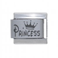 Princess with crown (c) - laser 9mm Italian charm