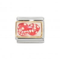 Dice photo - 9mm enamel Italian charm