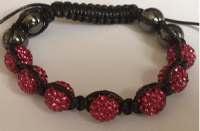 Fuschia Crystal Shamballa 10mm Disco ball bracelet