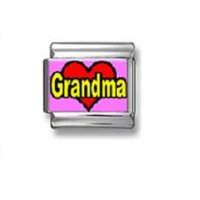 Grandma in red heart - Photo 9mm Italian charm