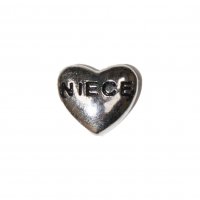 Niece silvertone heart 8mm floating locket charm
