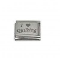 I love quilting plain laser (a) - 9mm Italian charm