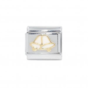 Wedding bells - Enamel 9mm Italian charm
