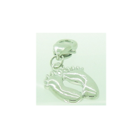 Silver plated baby feet - Clip on charm fits Thomas Sabo