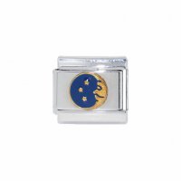 Moon and Stars - 9mm enamel Italian charm