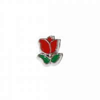 Red Tulip 7mm floating locket charm