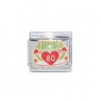 80 birthday cake - 9mm Italian Charm